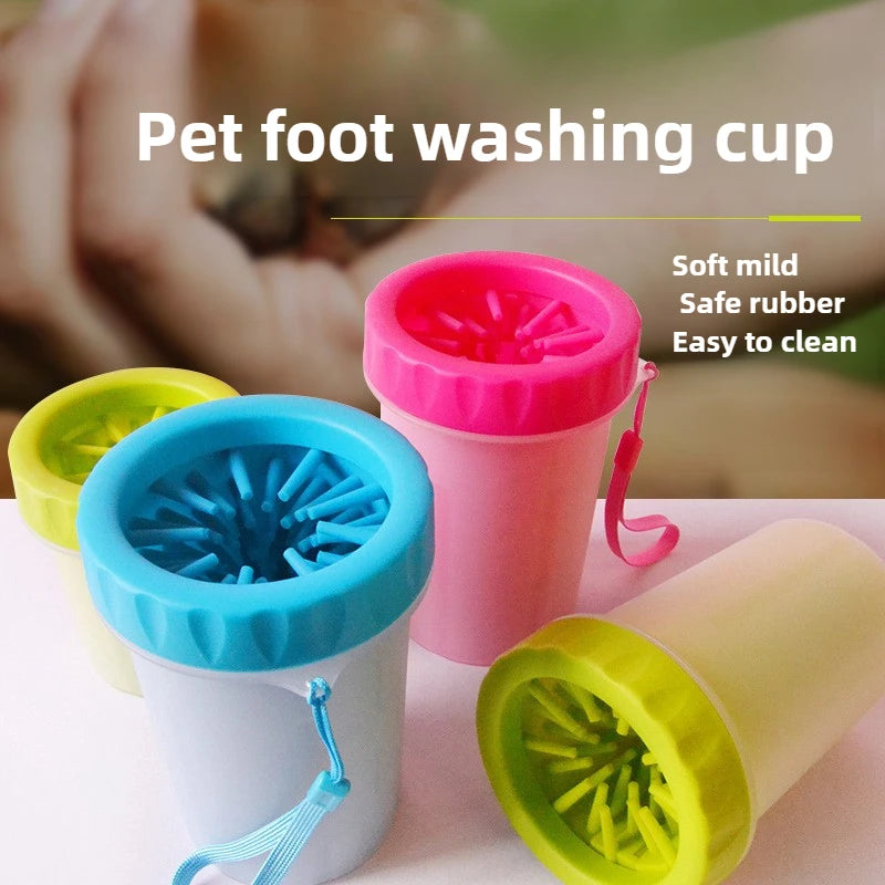 Dog Paw Cleaner Cat Puppy Foot Wash Cup Pet Paw Washer No Rub Automatic Foot Cleaner Portable Effective Pet Foot Washing Cup