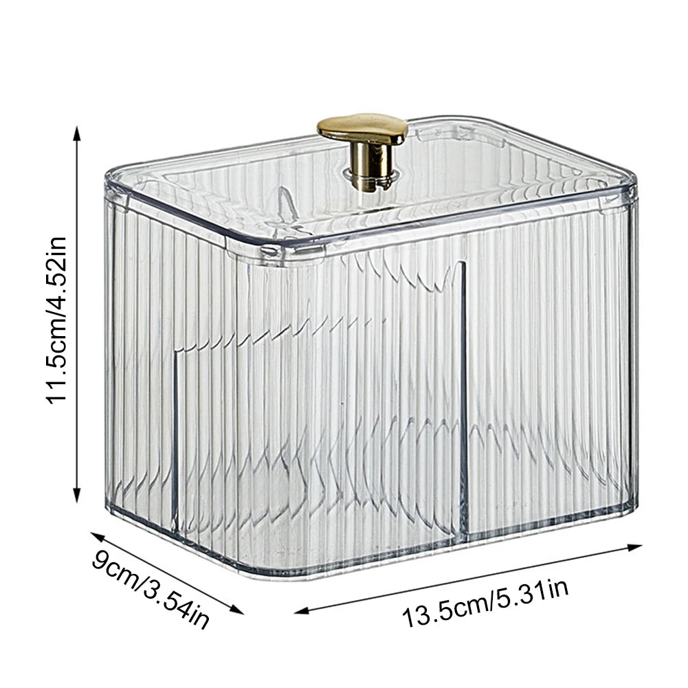 Automatic Cosmetic Makeup Cotton Box Press Type Cotton Pads Dispenser Wall Hanging Makeup Cotton Organizer Container Dispenser