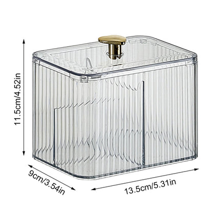 Automatic Cosmetic Makeup Cotton Box Press Type Cotton Pads Dispenser Wall Hanging Makeup Cotton Organizer Container Dispenser