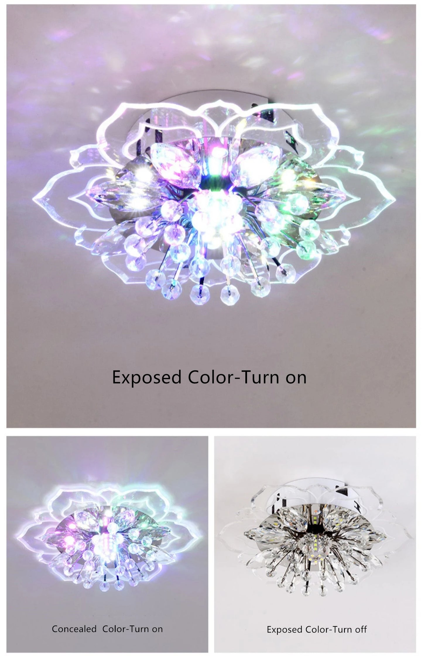 LED Crystal Ceiling Light Modern Flower Shape Ceiling Lamp Hallway Living Room Lamp Bedroom Kitchen Corridors Aisle Light
