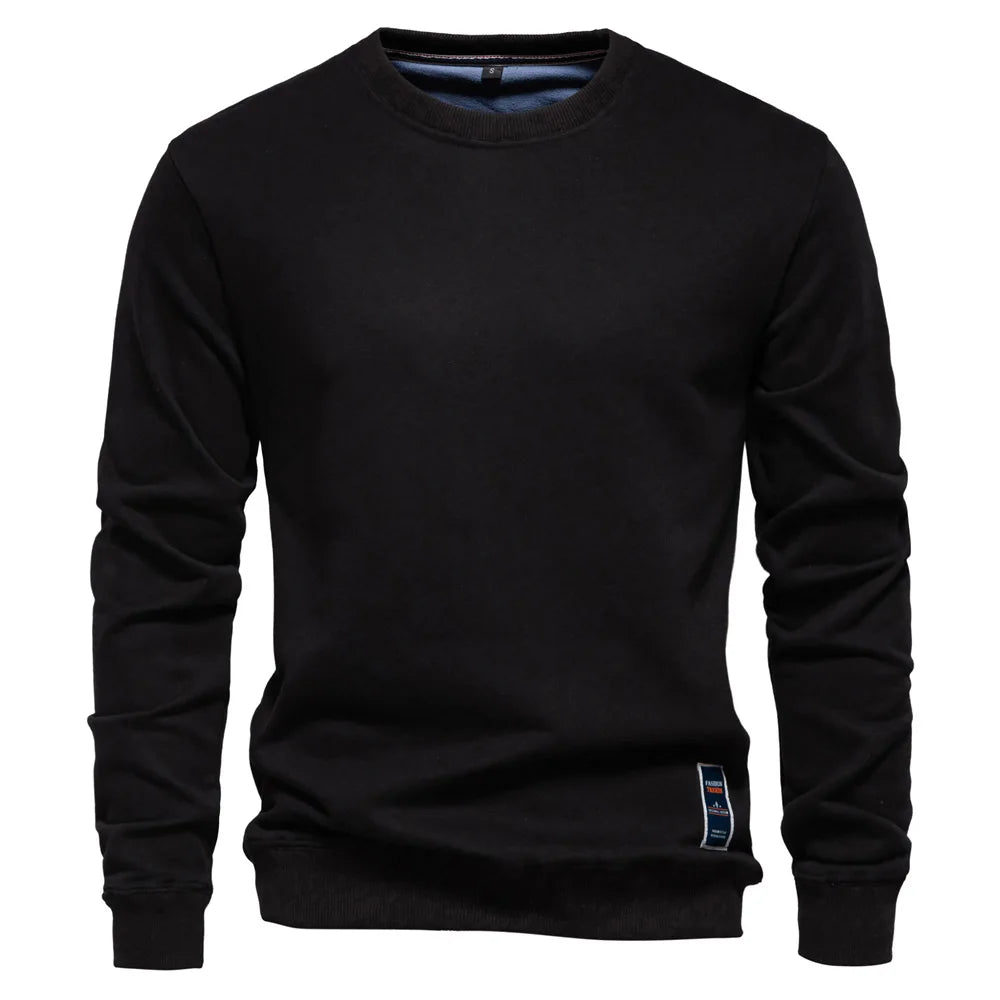 Pullover Streetwear Cotton Men's Sweatshirt Casual Solid Color Long Sleeve Spring Sweatshirt Men Quality Classic Mens Clothes