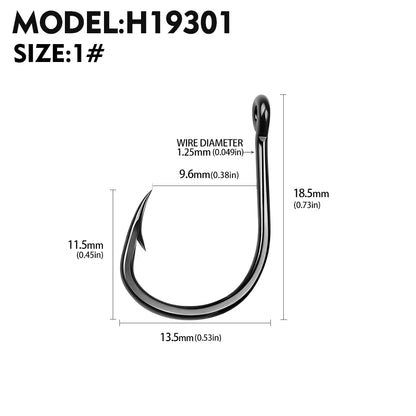 PROBEROS 10Pcs/lot Thick High Carbon Steel Fishhook Lron Hook With Barb Hook for Haihu River Fishing Gear Accessories Wholesale