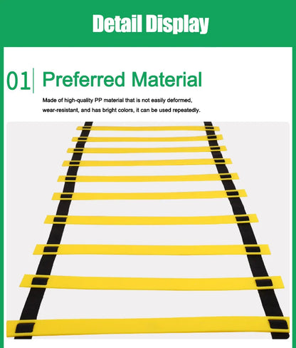 Sports Agility Ladder Football Adjustable Nylon Strap Jumping Ladder Speed Fitness Body Coordination Warm-Up Training Tool