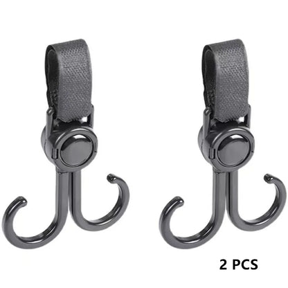 2PCS Hooks for Stroller Car Shopping Cart Hooks Baby Stroller Accessories Rotate 360 Degree Hook Pram Organizer Bag Hanger
