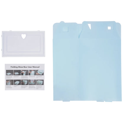 20Pcs Foldable Shoe Storage Boxes with Lids Transparent Stackable Containers Drawer Style PP Plastic Shoe Organizers