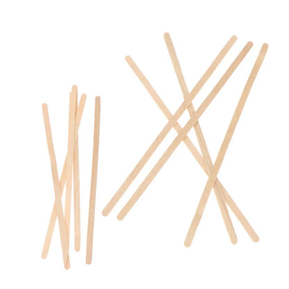 50pcs Disposable Wooden Coffee Stirrers Hot Cold Drinking Stir Beverage Stir Sticks Biodegradable Utensils Bar Cafe or Home Use