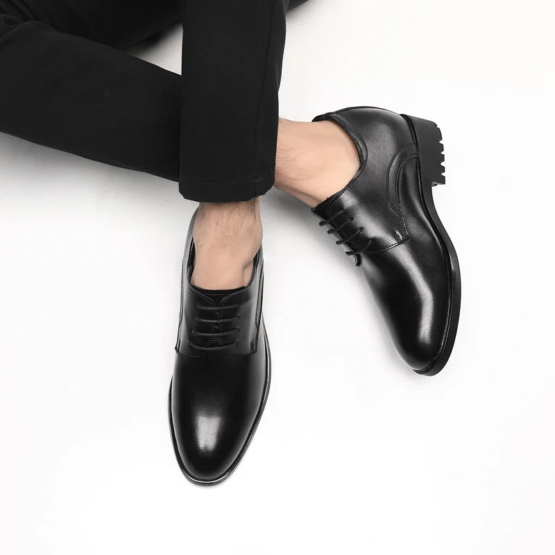 Banquet Inner Increase Men Shoes Invisible Elevator 10cm Black Height Increasing Formal Leather Shoes Business Men Wedding Shoes