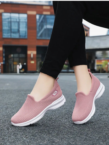 Women Vulcanized Shoes High Quality Sneakers Slip on Flats Men Loafers Breathable Mesh Walking Sneakers Women Sneakers