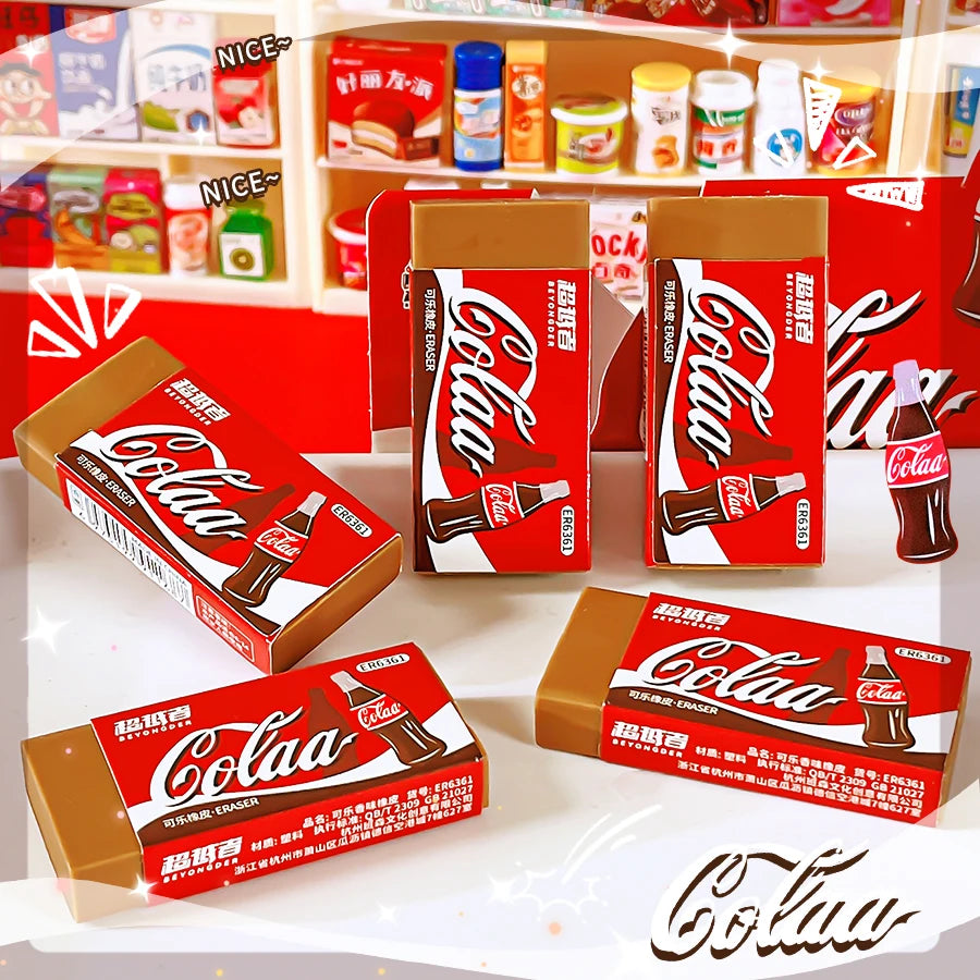 school teacher gift back to school supplies Aesthetic cute stationery Kawaii object funny erasers Drinks rubber cute things byUm