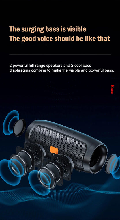 Bluetooth Speaker Dual Speaker Stereo Outdoor TF usb Playback Fm Voice Broadcasting Portable Subwoofer 50 Wireless Speaker