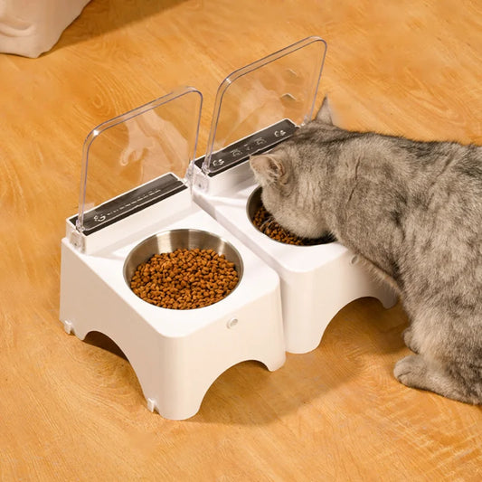 Smart Cat Bowl Pet Feeder Bowl Cats Dog Food Feeder Infrared Sensor Auto Open Cover Smart Feeder Anti-mouse Cat Food Dispenser