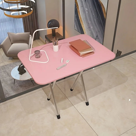 A Simple Folding Table with Drawer, Suitable for Student Dormitories, Suitable for Laptops and as Bedside Desks.