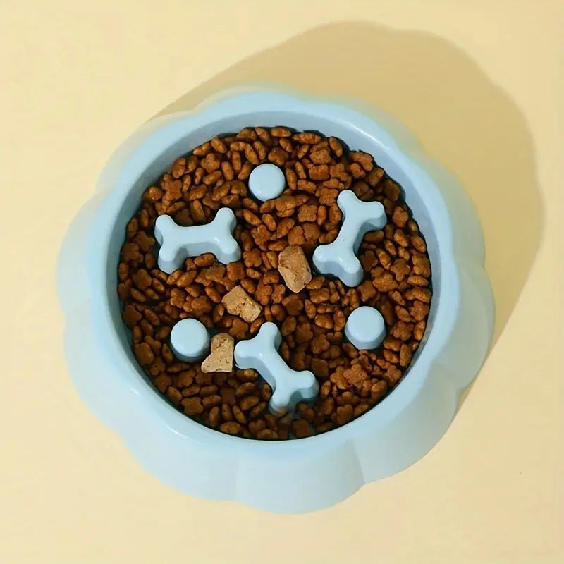 Anti-Choking Slow Feeder Dog Bowls, 1Pcs Set - Non-Slip, DurablePlastic Food & Water Dishes For Small To Medium Dogs