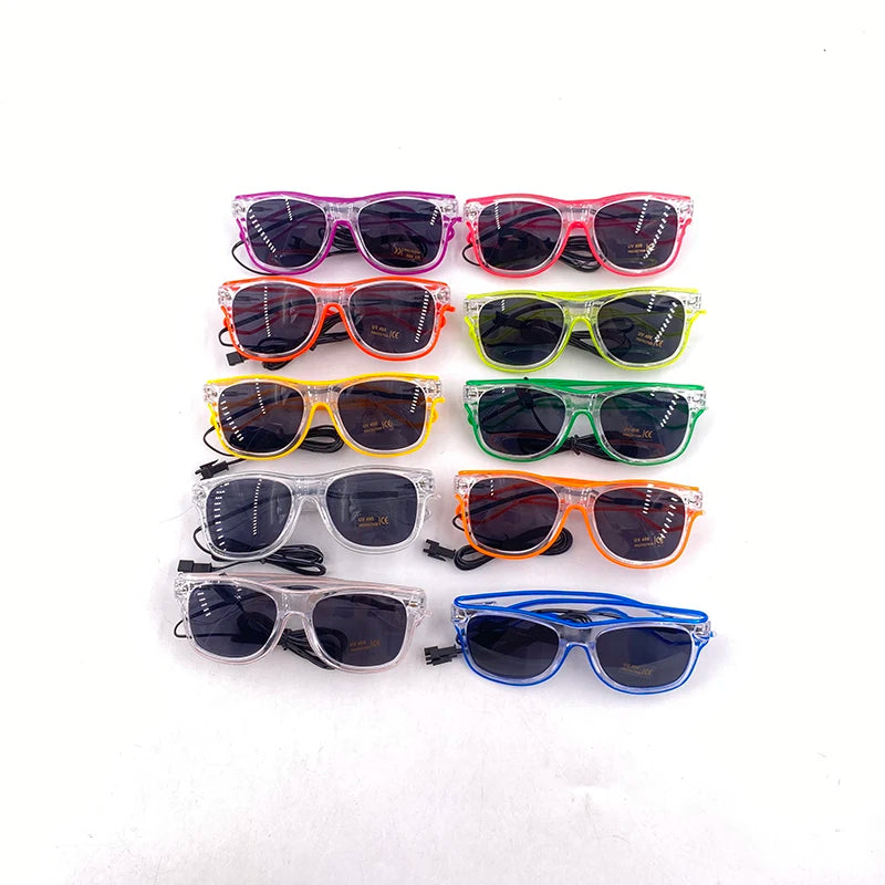 Light Up LED Glasses 5 Colors Heart Shape Glow Glasses Glow in The Dark Party Supplies Neon Party Favors for Kids Adults