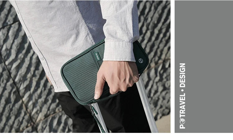 Travel Passport Wallet Organizer Bag with Card Holder Document Case for Family Crossbody Ticket Cash Storage Bag for Abroad Trip