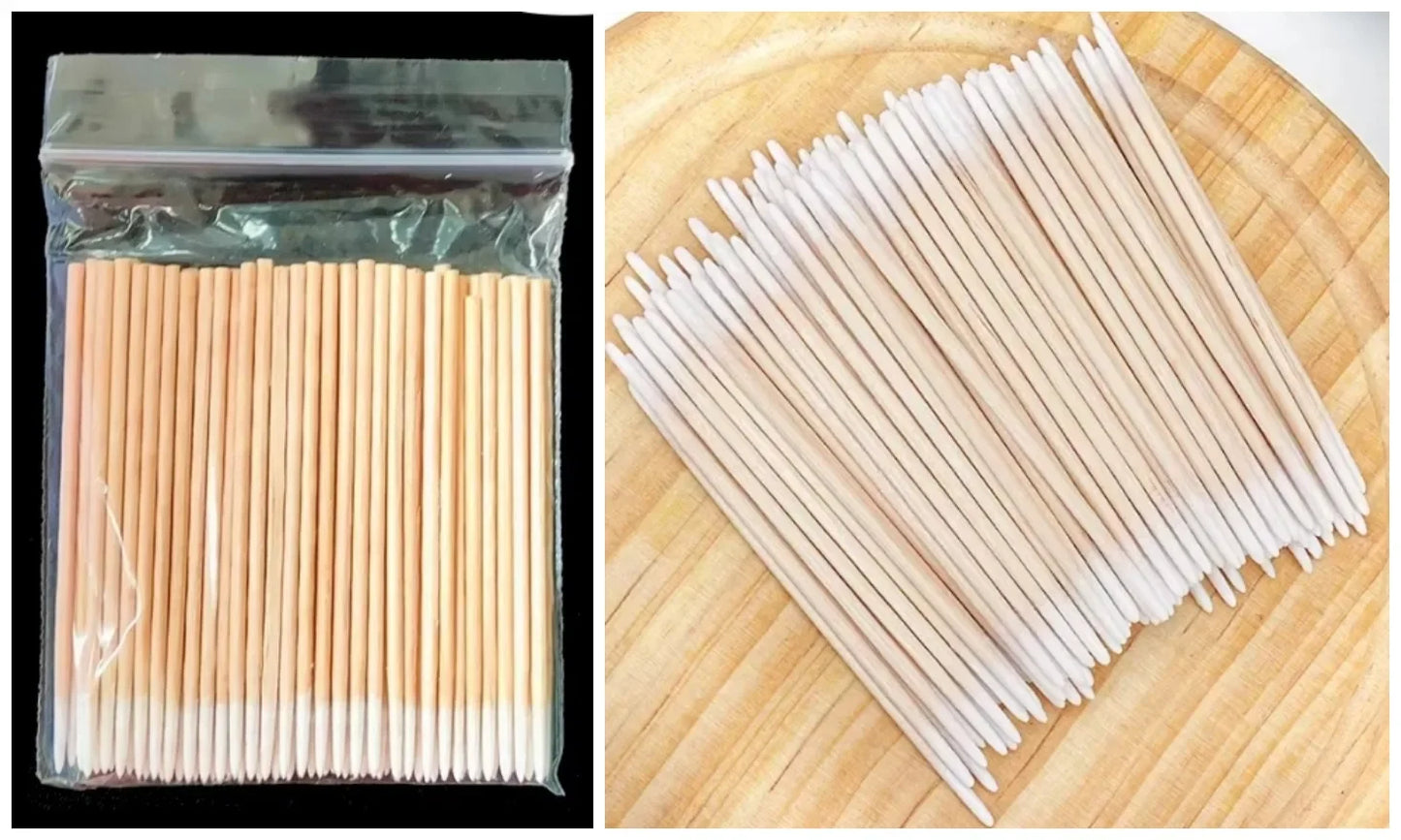 Cotton swab Disposable tattoo tip Cotton swab tip Wooden single head wooden swab small cotton swabEyeliner guard Raw cotton swab