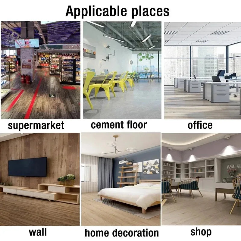 10PCS 40x15cm Thickened Self-adhesive Wood Grain Floor Wallpaper Bedroom Decoration Floor Stickers Home Decor Floor Wallpaper