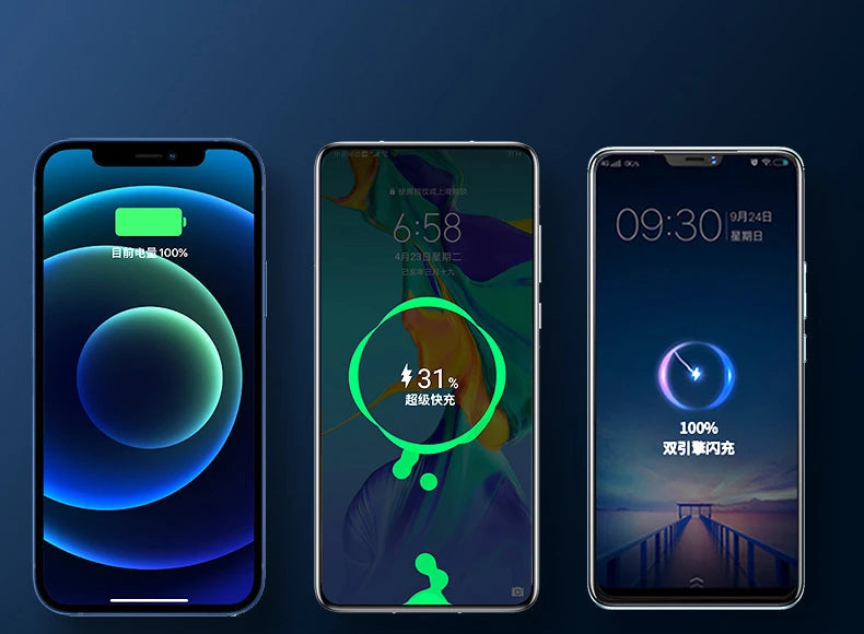 30000mAh 50000mAh 120W Fast Charging Transparent Power Bank 200000mAh Large-capacity Mobile Power Supply BCAK  Mobile Phones