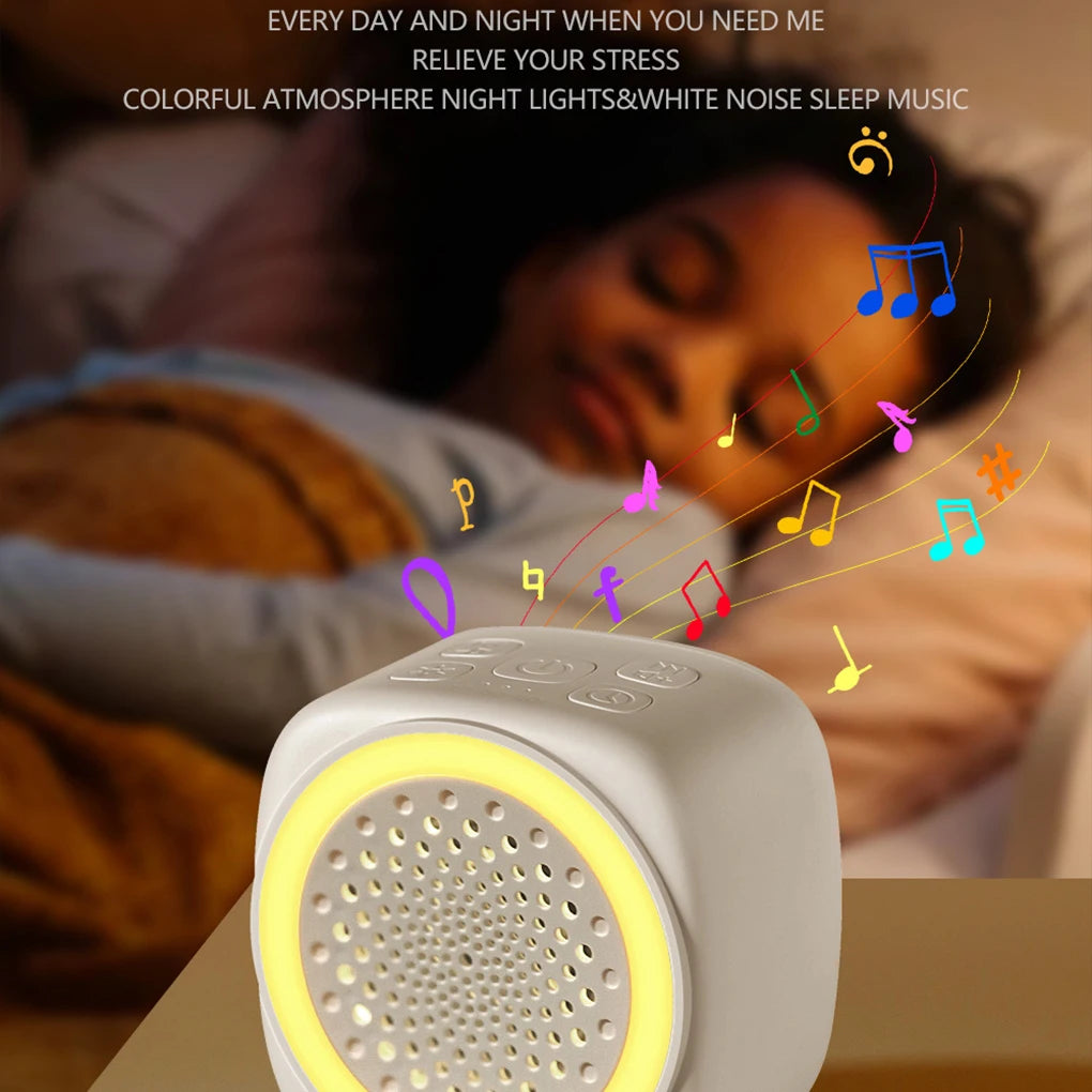 Mini White Noise Sound Machine Sleep Soother With 26 Soothing Sounds Breathing with RGB Light For Baby Adult Travel