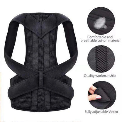Posture Corrector Adult Back Fixation Belt With Support Plate Hunchback Correction Belt Adjustable Back Trainer Unisex