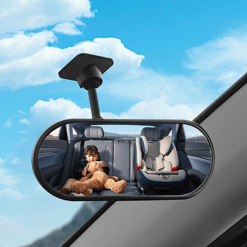 Car Interior Mirror Baby Rearview Mirrors 360-Degree Rotation Car Auxiliary Observe Mirror 220R Wide-Angle Rear View Mirror