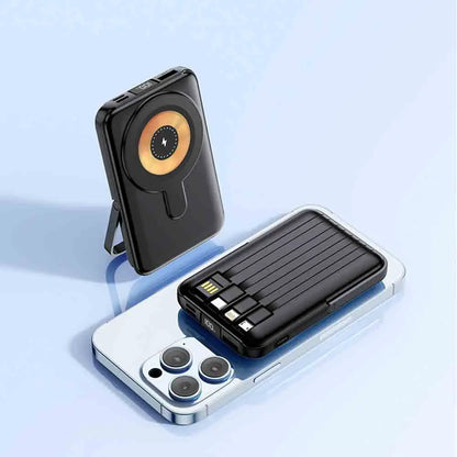 10000mAh Wireless Power Bank Magnetic 15W Wireless Charger with Stand External Battery PD20W Fast Charging For iPhone PowerBank