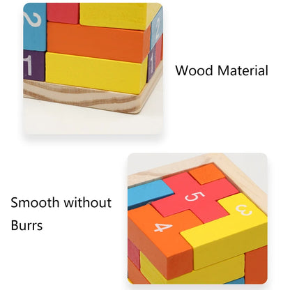 Colorful Wooden Blocks Puzzles,Classic Luban Lock Cube 3D Puzzle Toys, Intellectual Game for children and adults