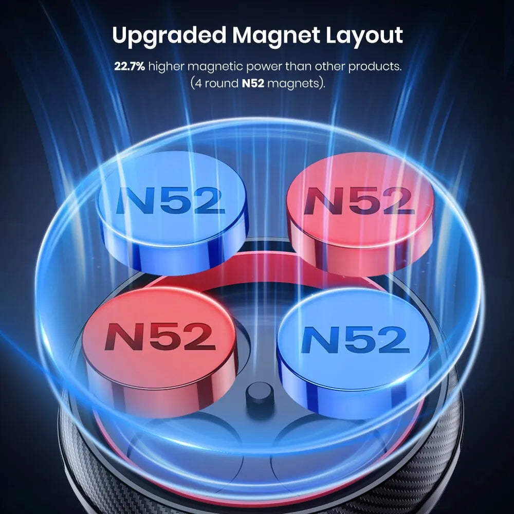 TOPK Magnetic Car Phone Mount in Car Phone Holder Air Vent Magnetic, 6 N52 Magnets Universal Mobile Phone Holders for iPhone 15