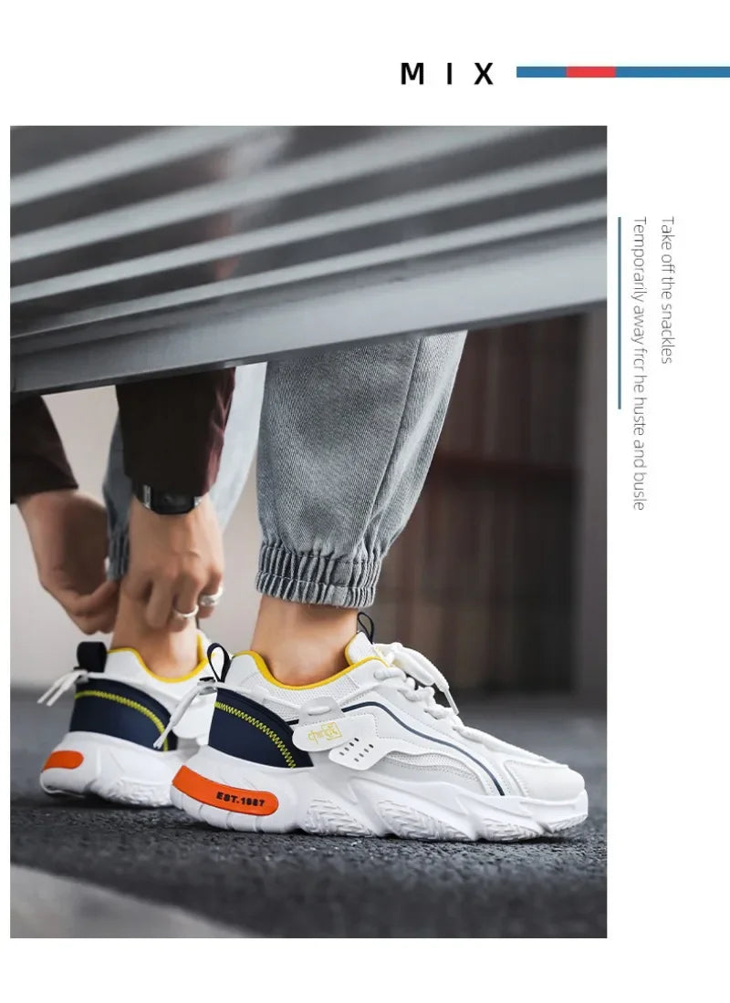 Men's Sneakers 2025 Spring Comfortable Non-slip Outdoor Running Shoes Elasticity Platform Basketball Athletic Tenis Masculino