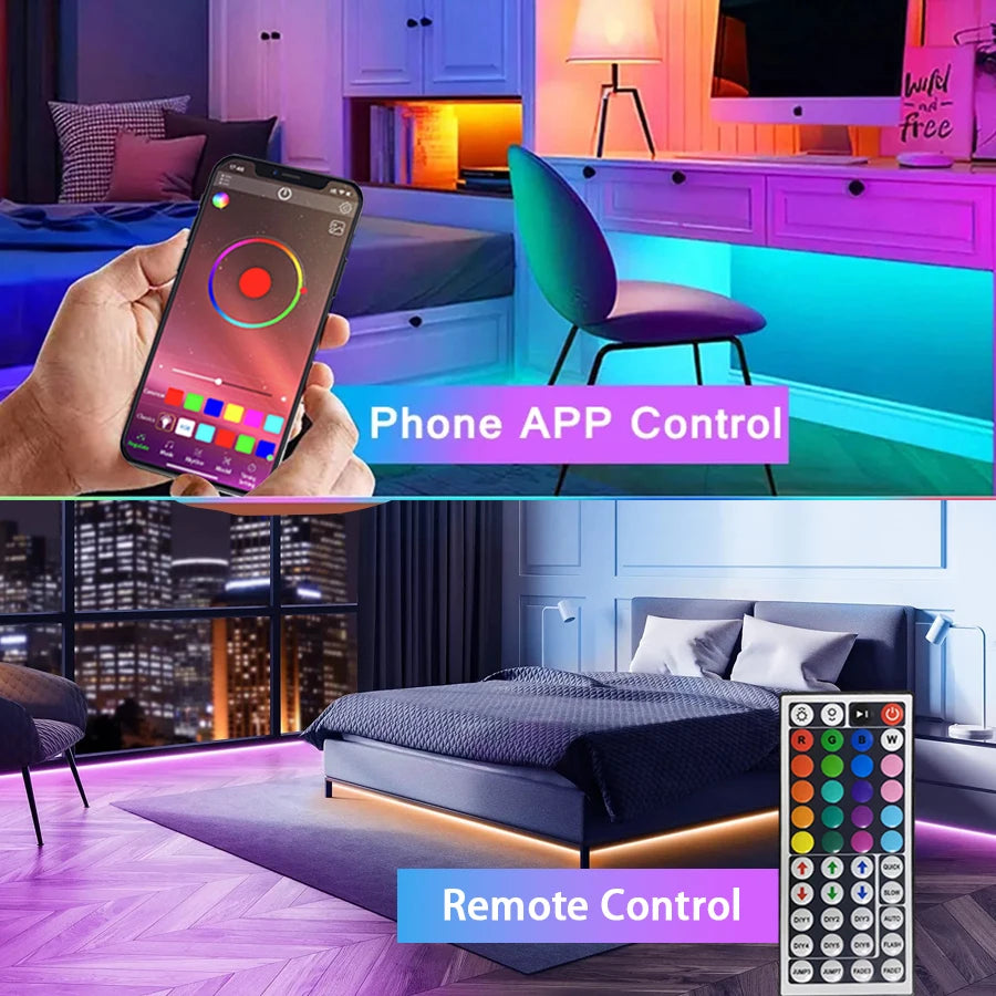 Smart LED Strip Lights, with Wireless Infrared Remote Control, Color Changing & Music Sync with App Control and Remote, USB Powe