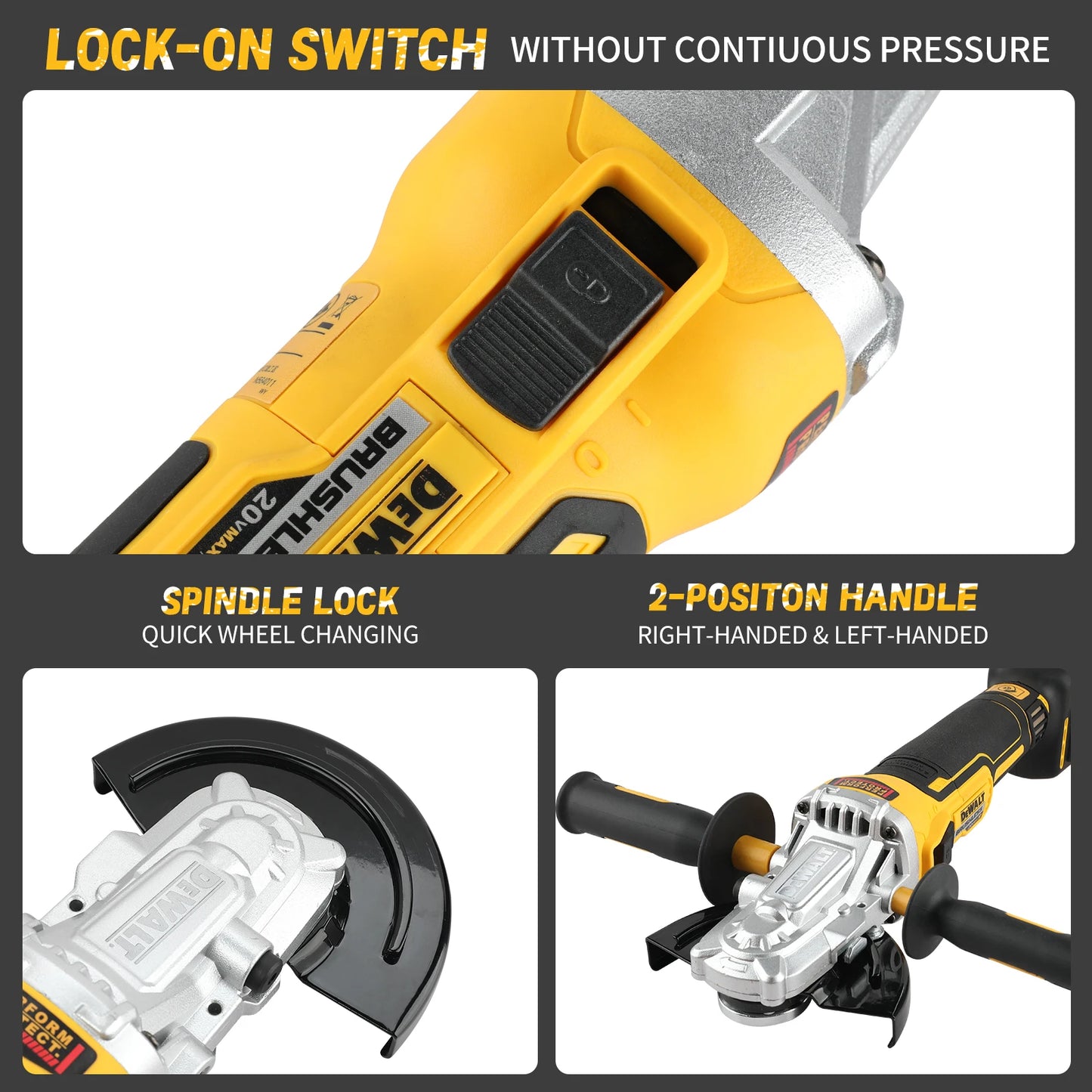 DEWALT DCG405FN Angle Grinder 20V Brushless Motor Cutting Machine 125mm Rechargeable Cordless Handheld Polishing Machine