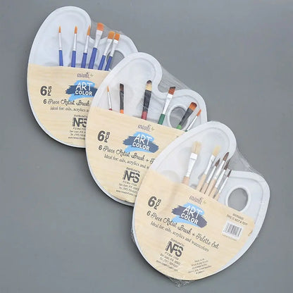 Gouache Brush Drawing Coloring Artist Art Painting Supplies Oil Painting Palette Art Oval Palette Brush Set Watercolor Tray