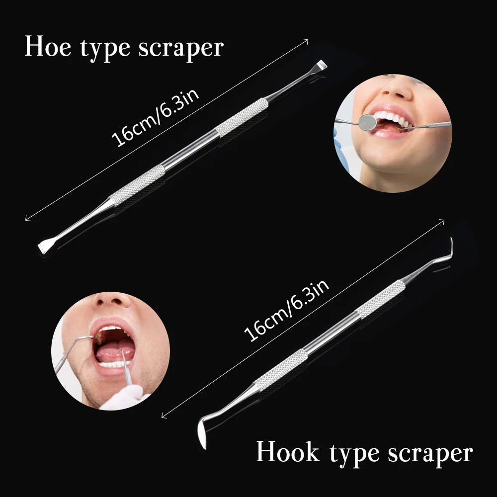 4 pcs Dental Hygiene Tool Kit Instruments Dentist Tartar Scraper Scaler Calculus Plaque Remover Teeth Cleaning Oral Care Tool