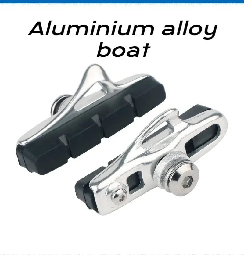 A Pair 55MM Brake Pads for Road Bikes with Metal Rings C-brake Pads Replaceable Brake Blocks Aluminium Alloy Block Bicycle Parts