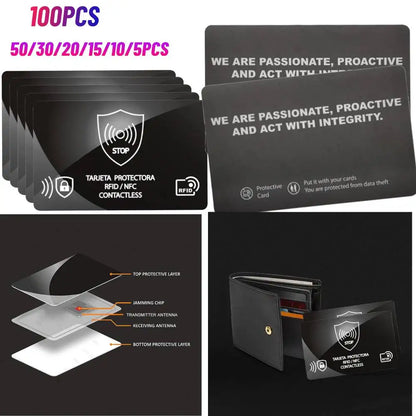 100/5Pcs RFID Blocking Reader Card Lock Protects Wallet IC NFC Anti Shield Token RFID Bank Card Holder Case Protection Blocker
