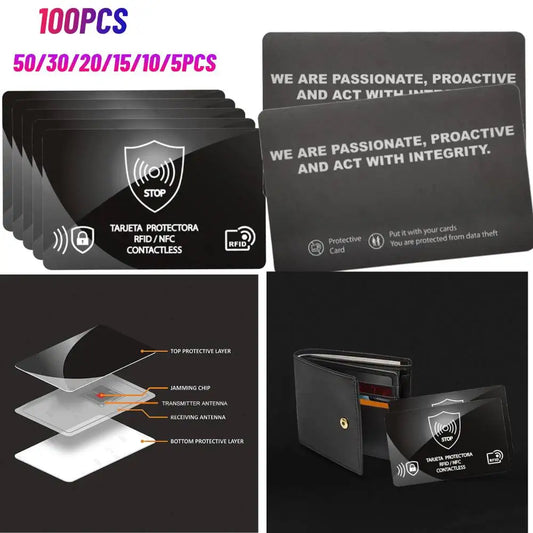 100/5Pcs RFID Blocking Reader Card Lock Protects Wallet IC NFC Anti Shield Token RFID Bank Card Holder Case Protection Blocker