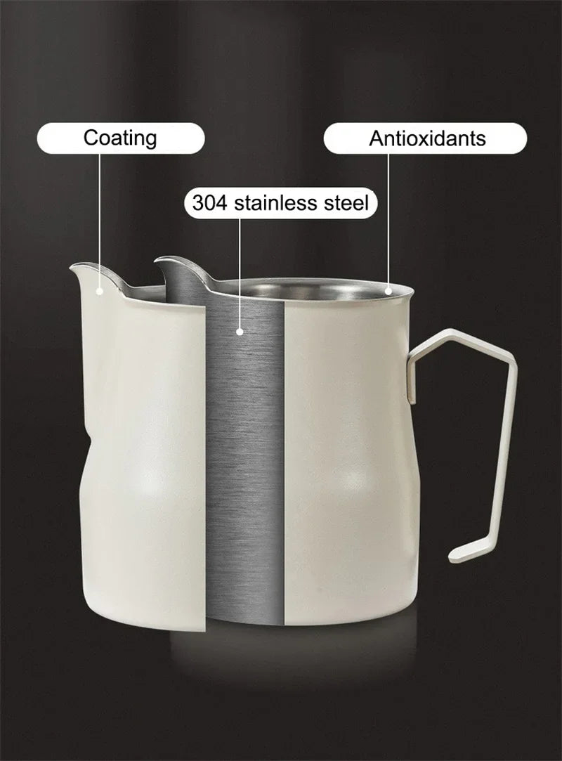 Coffee Milk Frothing Pitcher Jug Stainless Steel With Scale Espresso Steaming Pitchers Professional Milk Foam Jug Barista Craft