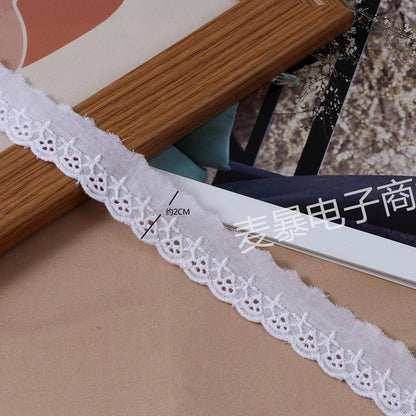 Beige White Floral Embroidery Cotton Lace Ribbon DIY Apparel Sewing & Fabric Handmade Crafts Material Lace Tape