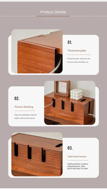 Router cable storage box Cable board socket Mobile phone charging arrangement storage box desktop power cable collection box