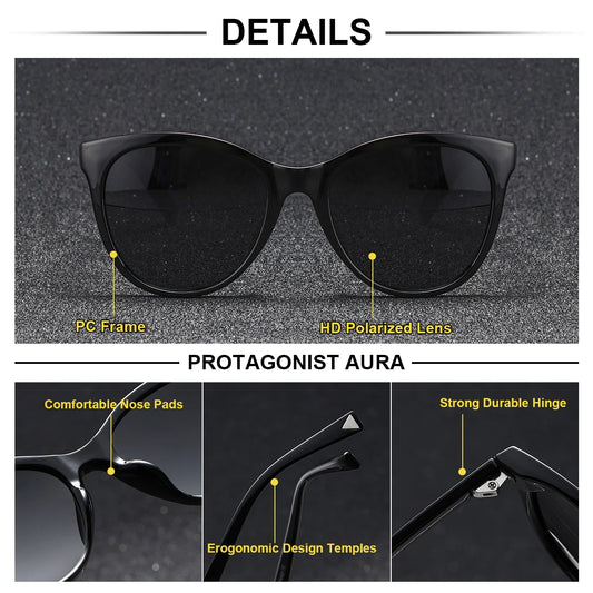 BARCUR 1 PCS Trendy Women's Pink Sunglasses PC Cat Eye Frame Fashion Apparel Accessories Men's and Women's Polarized Sunglasses