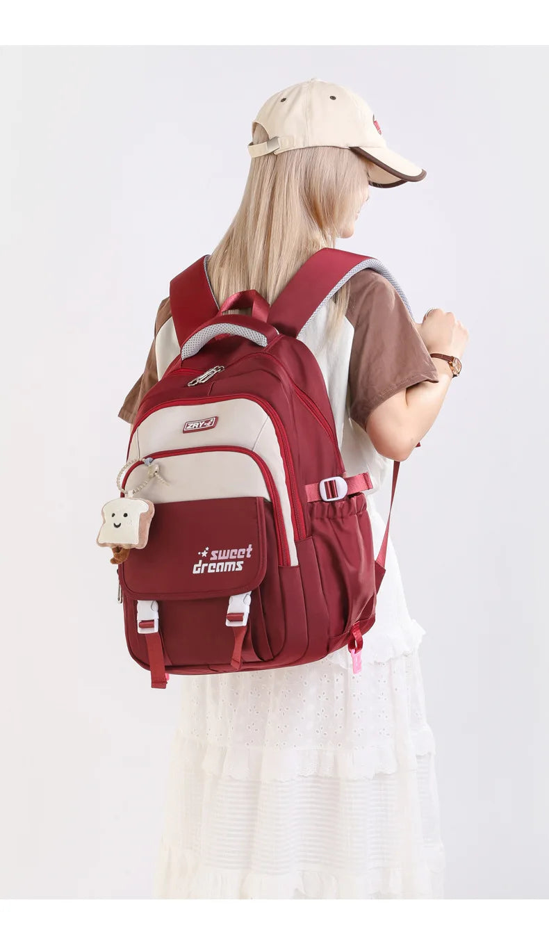 Girls Backpack for School Kawaii Bookbag for Teenage Multiple Pockets School Bag for Primary Elementary Middle School, Age 6-14