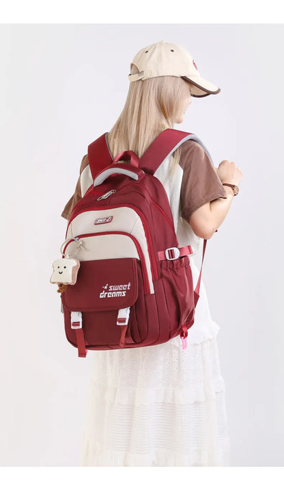 Girls Backpack for School Kawaii Bookbag for Teenage Multiple Pockets School Bag for Primary Elementary Middle School, Age 6-14