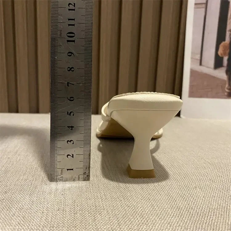 Flip Flops Women Summer Outside New Square Head Slim Heel Sandals Fashion Clip Toe Slippers Women Sandals Pantuflas De Mujer