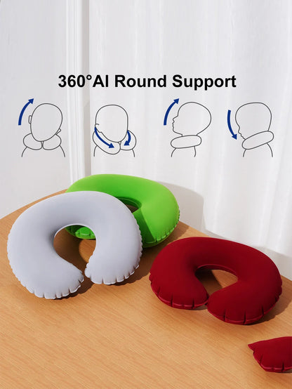 2Pcs/Pack Inflatable U-shaped Pillow, Portable Folding Neck Pillow for Travel, Suitable for Travel