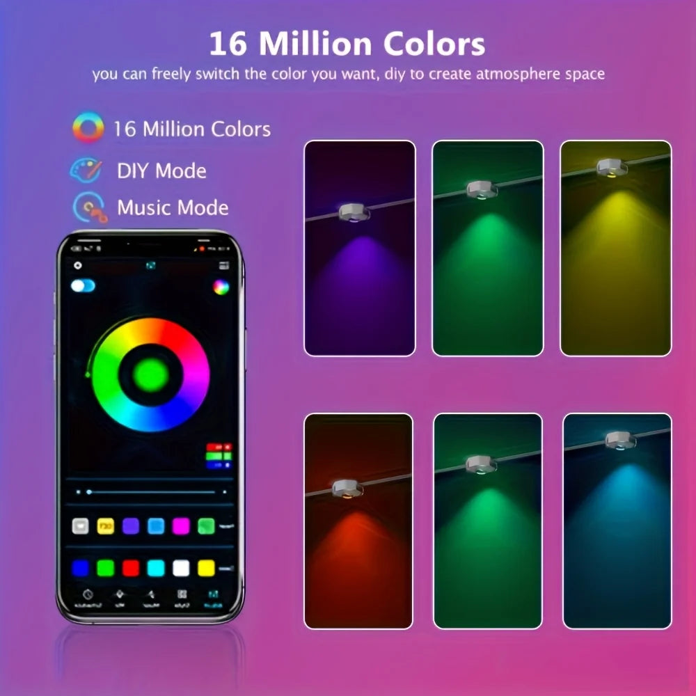 Smart LED light bar with dimmable color changing, synchronized music via app and controller, bedroom room home party LED lights