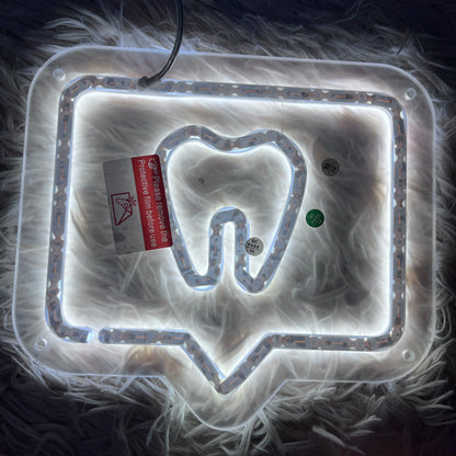 Teeth Logo USB Neon Sign Tooth Led Neon Light Dentist's Office Wall Window Decor Welcoming Sign