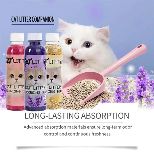 Natural Deodorizing Beads for Cat Litter Box 5 Fresh Scents Odor Control Absorbent Pearls Pet Toilet Supplies for Cats