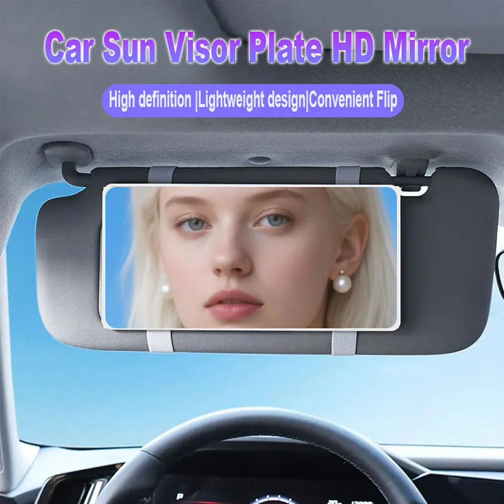 Summer Makeup Car Mirror Sun Visor Large Screen Portable Makeup Mirror HD Vanity Mirror for Truck SUV Interior Rear View Mirror