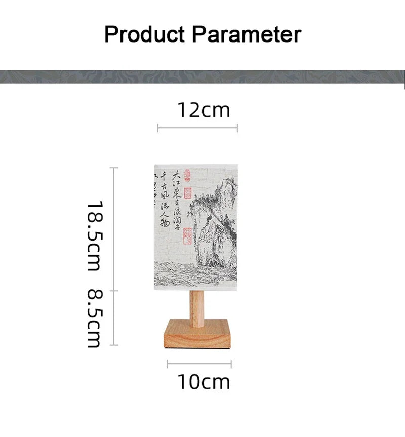 LED  Decoration Table Lamps Simple Chinese Style Dimmable Plug Night Light Fabric Lampshade Square Bedroom Bedside Desk Lights