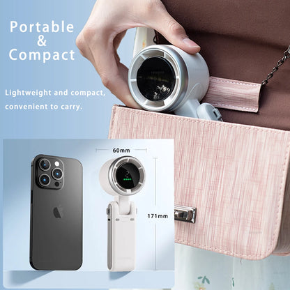 Portable Turbo Fan Mini Hanging Neck Fan USB Rechargeable Handheld Fan 3600mAh Foldable Mini Neck Fan Portable Small Turbo Fan